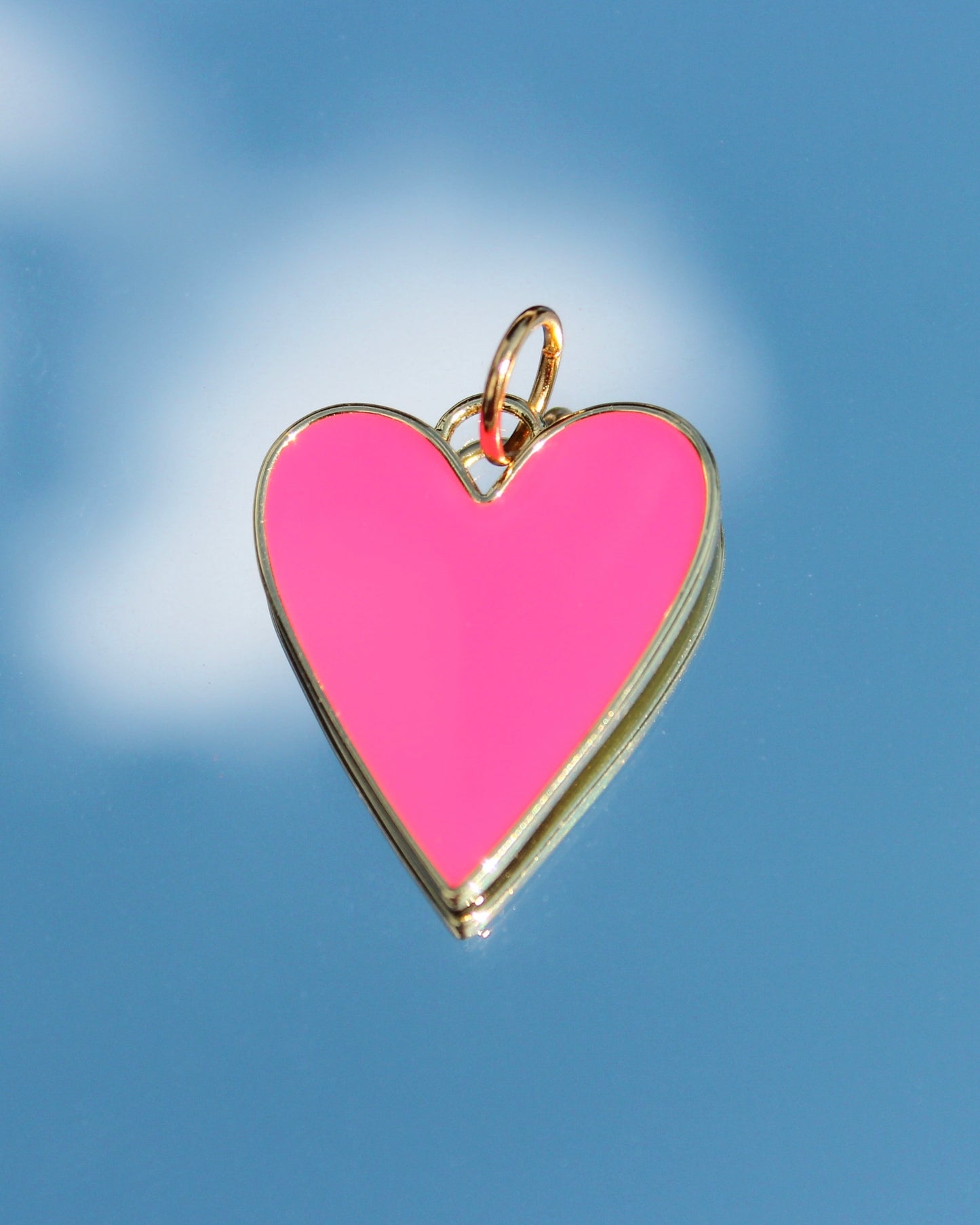 Fuchsia Enamel Heart Charm