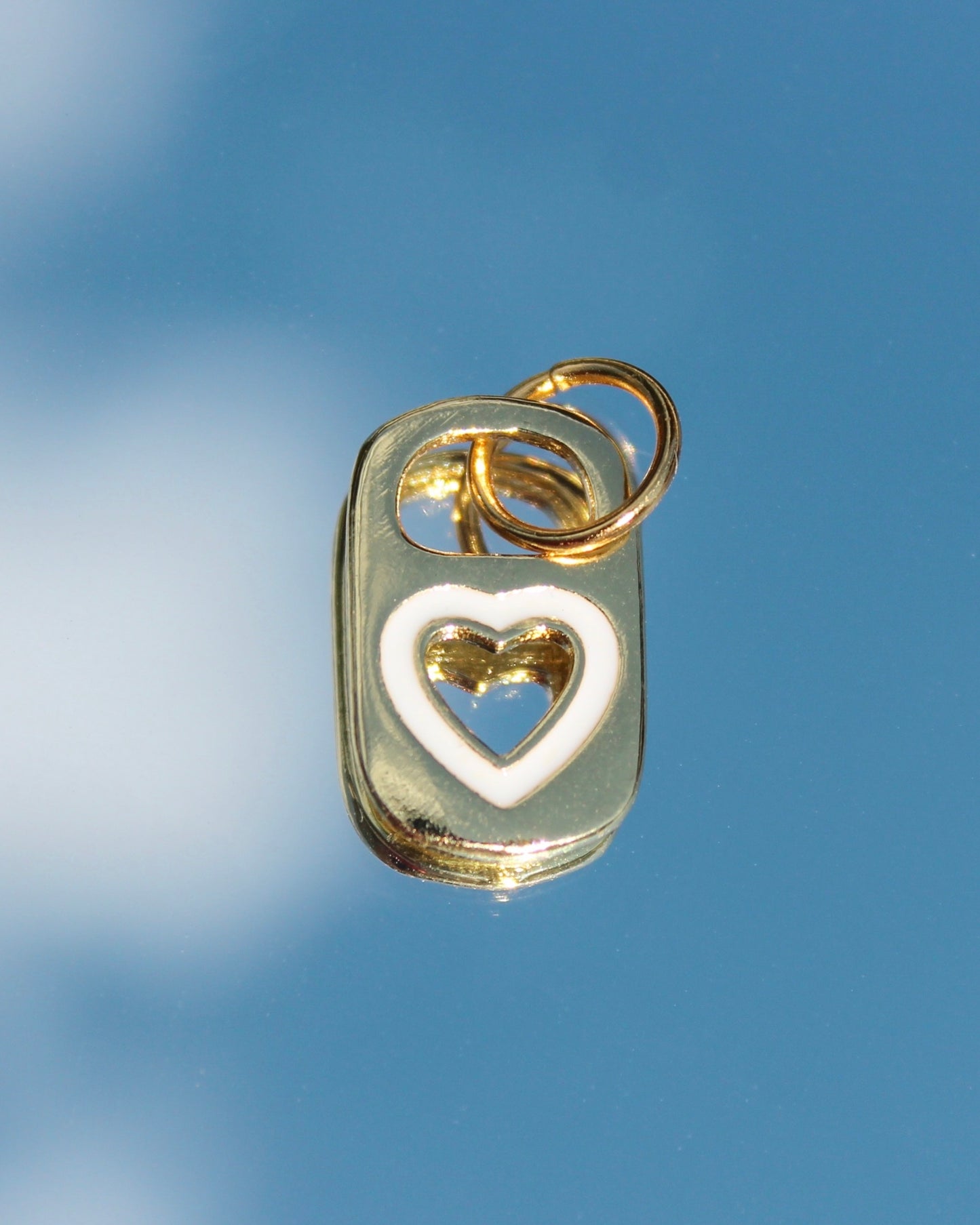 White Heart Soda Tab Charm