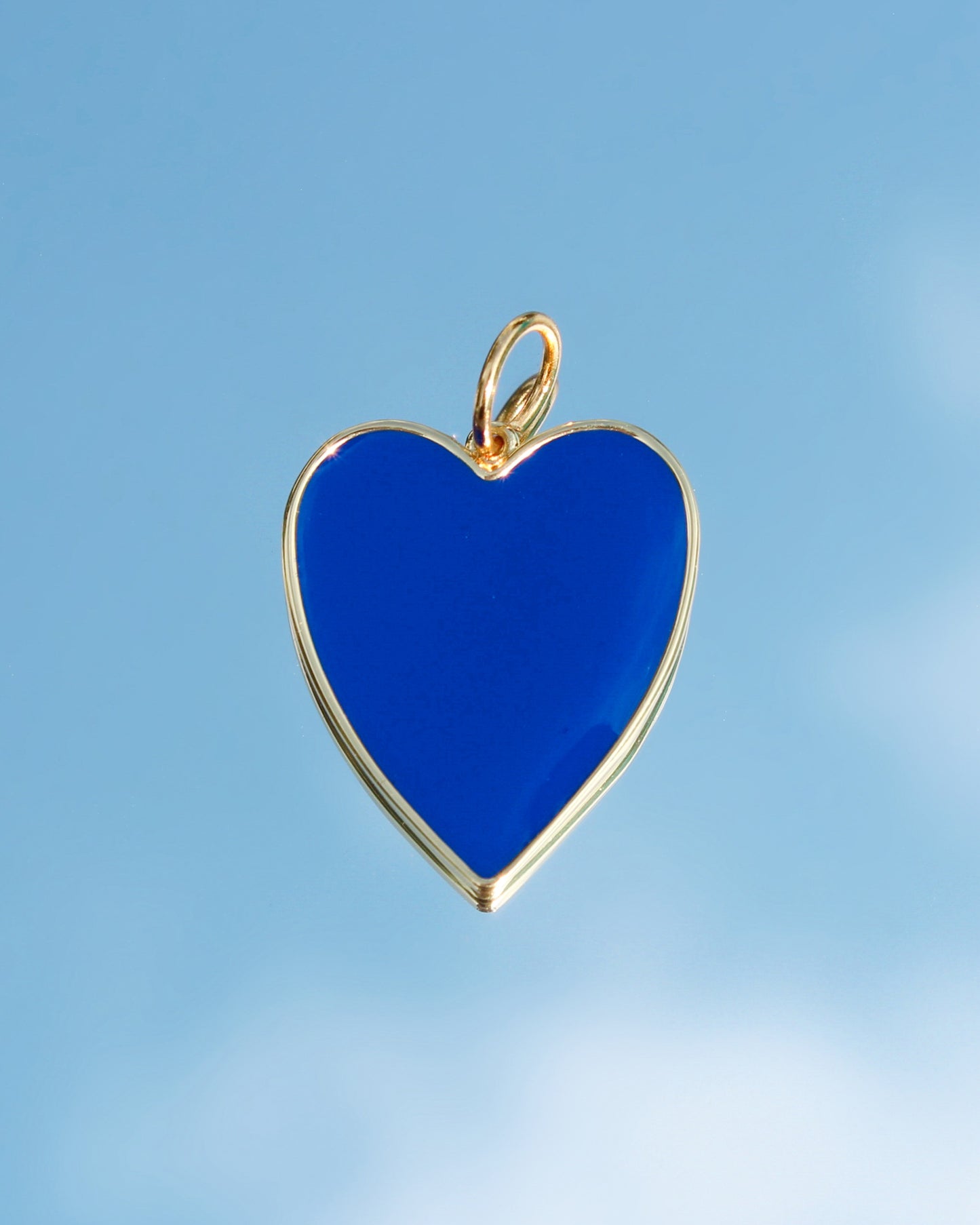Dark Blue Enamel Heart Charm