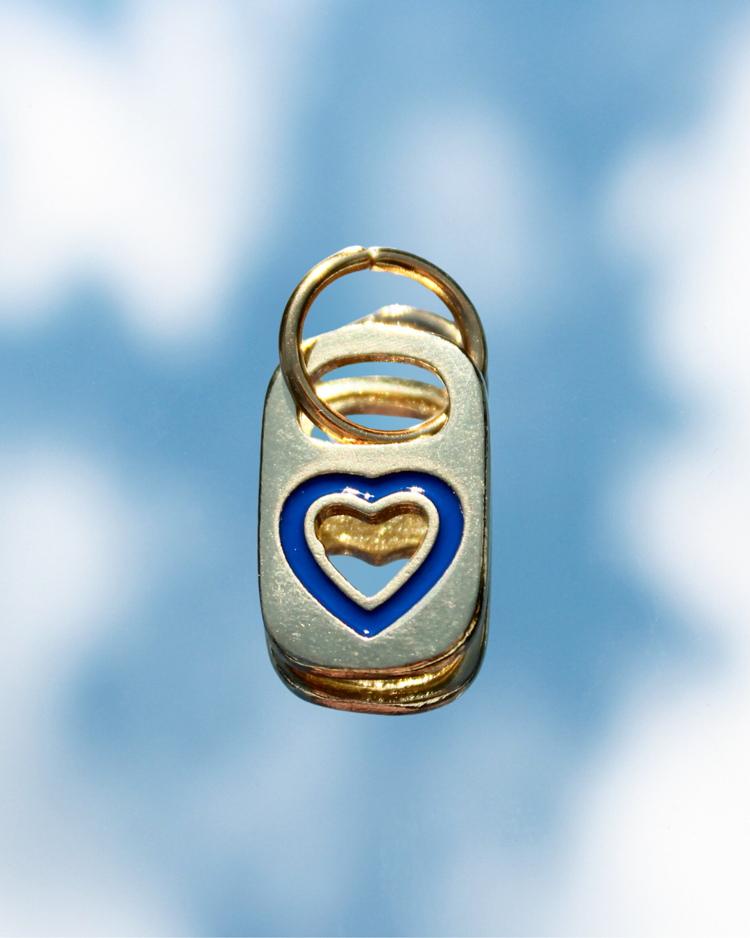 Dark Blue Heart Soda Tab Charm