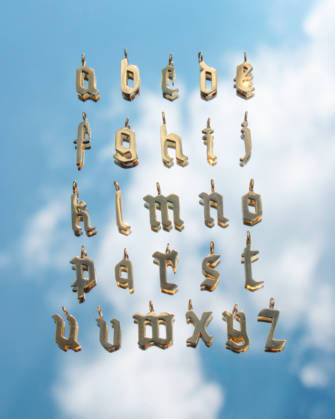Gothic Initial Paperclip Chain Necklace- Tarnish Resistant