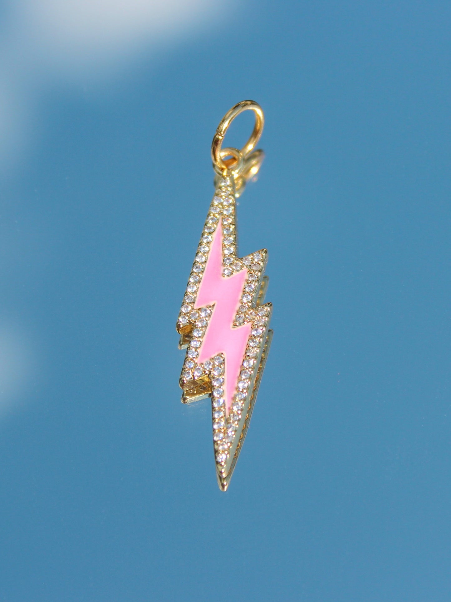 Large Pink Lightning Bolt Charm