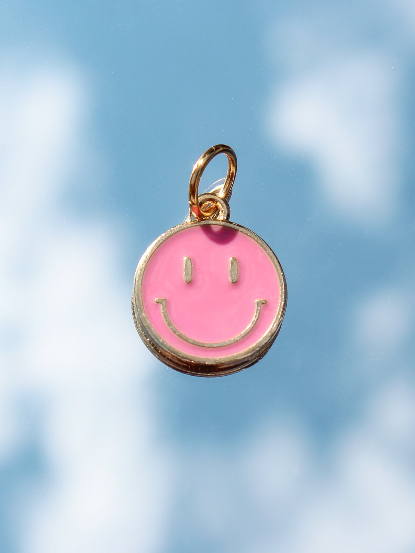 Large Hot Pink Smiley Charm