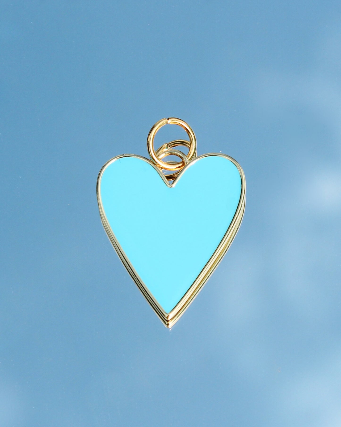 Blue Enamel Heart Charm