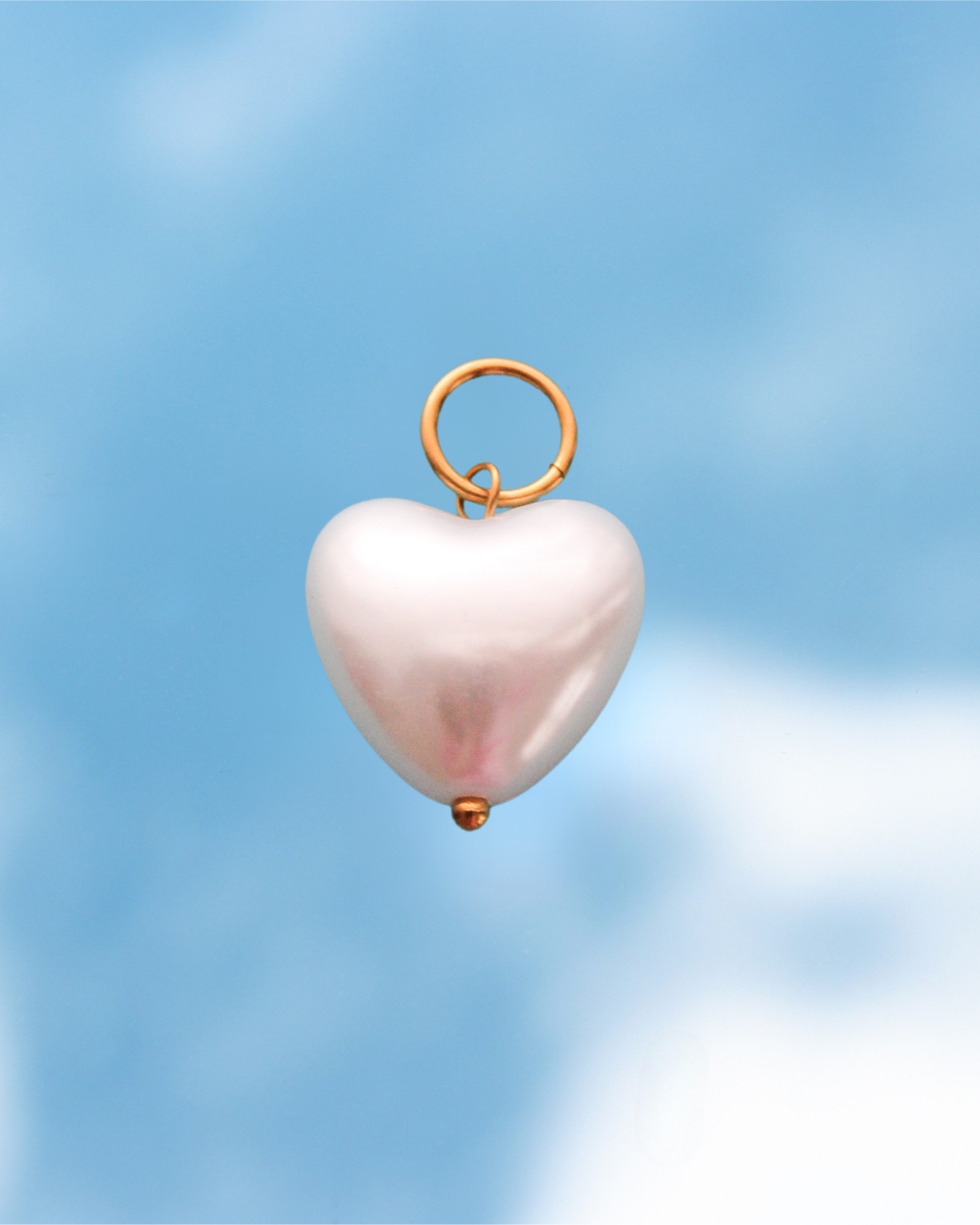 Pearl Puffy Heart Charm