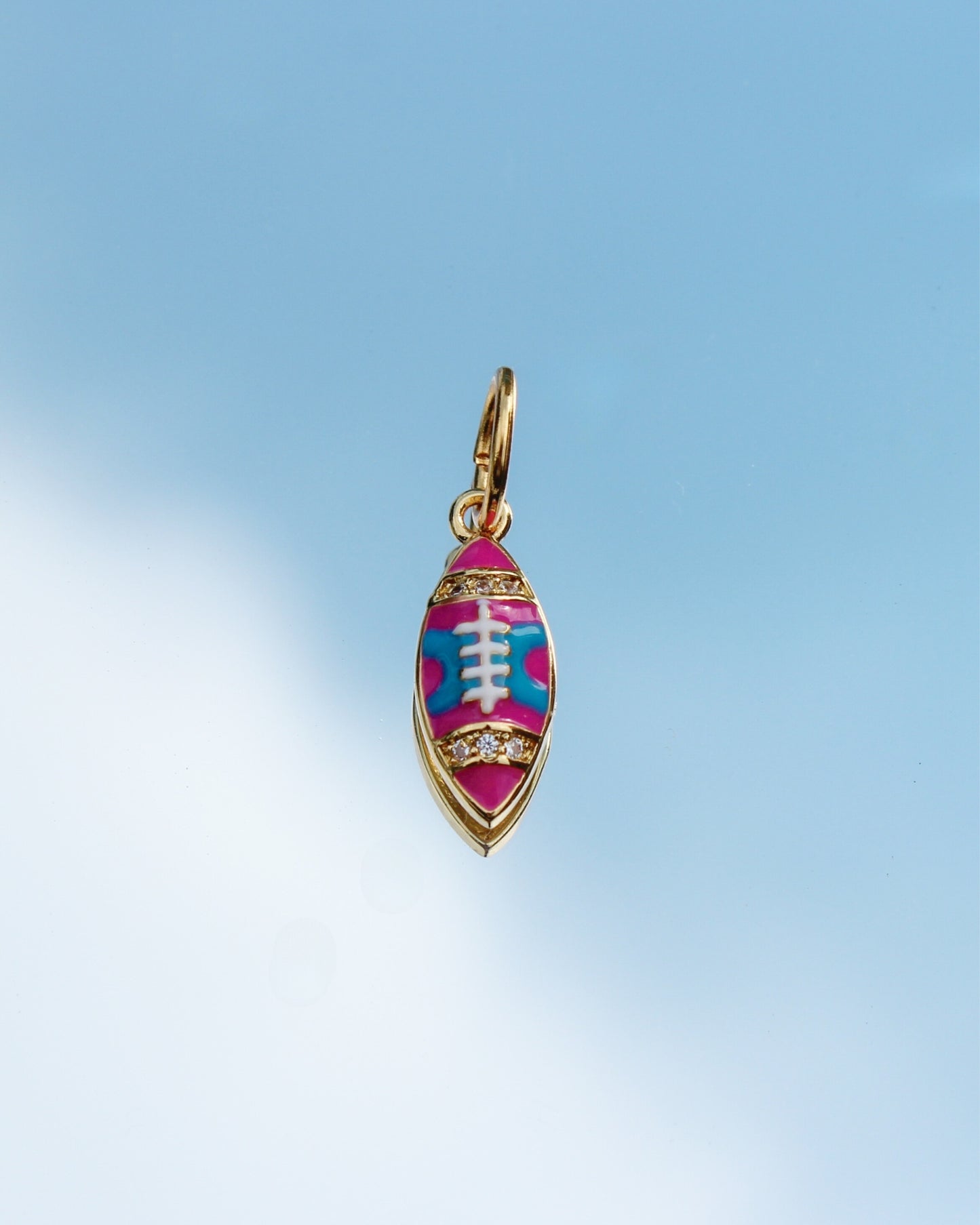 Pink Football Charm