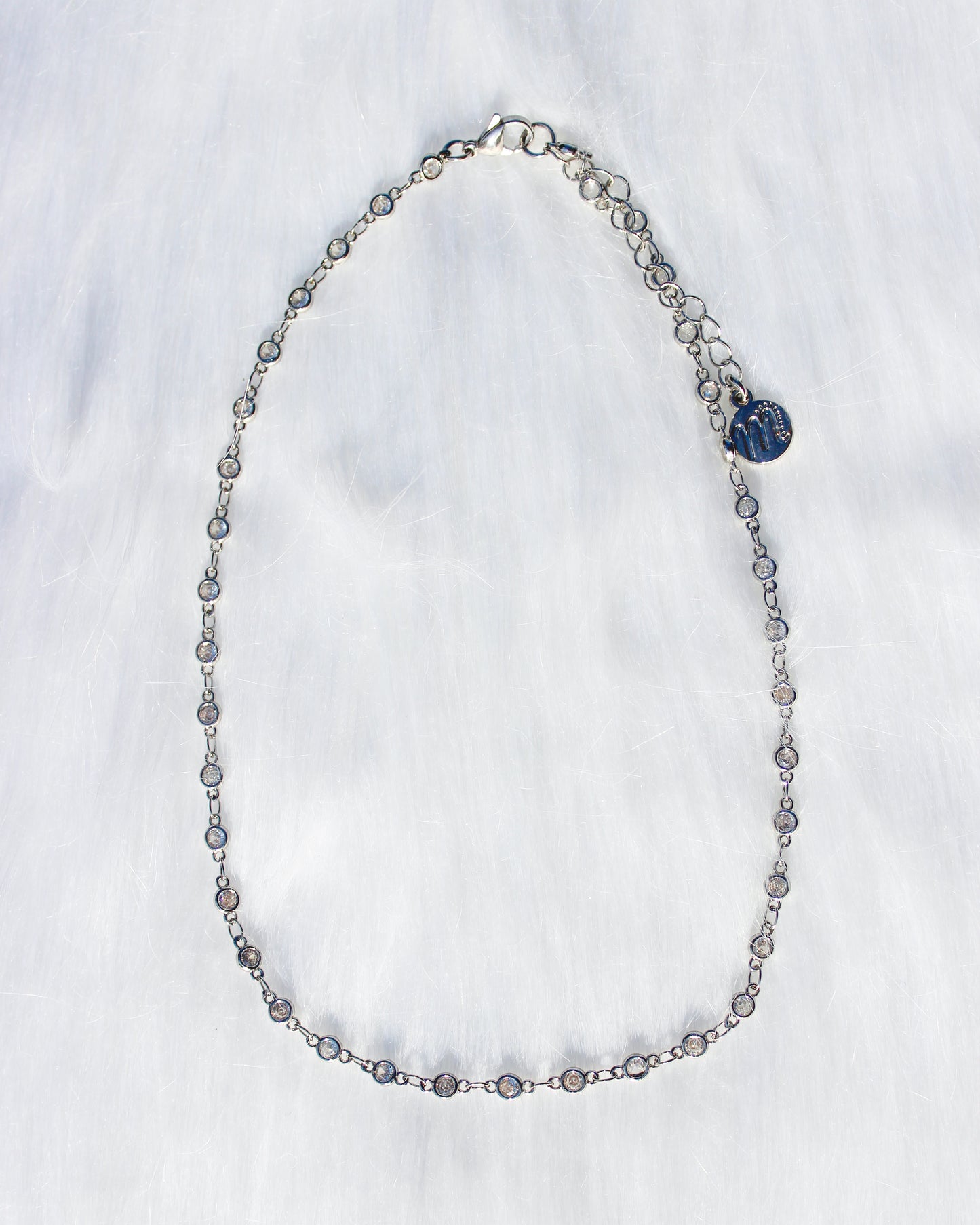 Silver Crystal Chain Choker