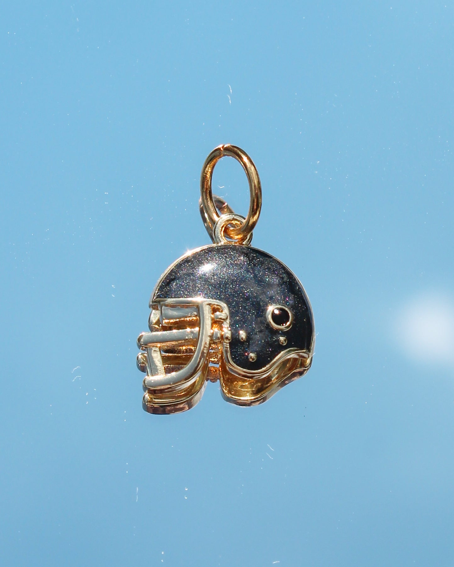 Black Football Helmet Charm