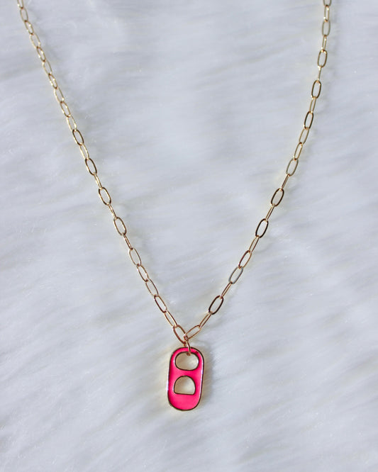 Fuchsia Soda Tab Necklace