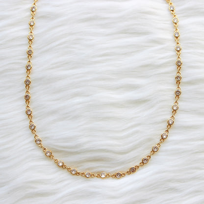 Gold Crystal Chain Choker