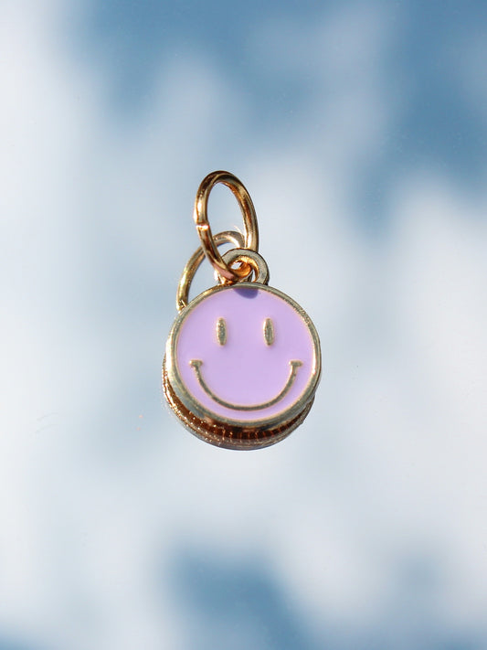 Small Lavender Smiley Charm