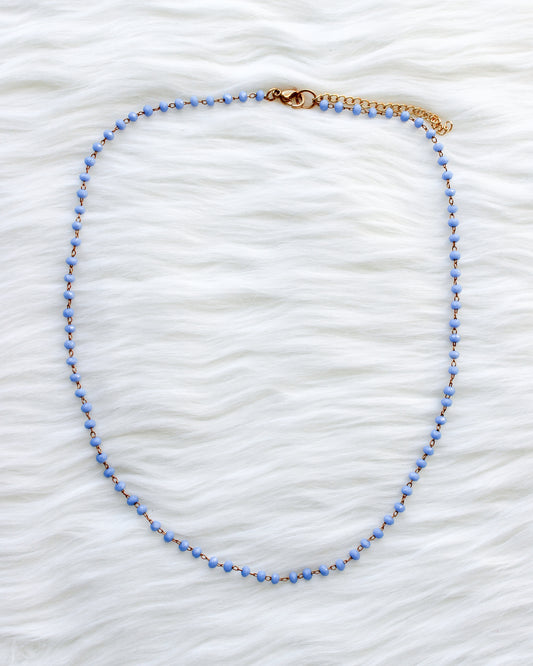 Mini Periwinkle Beaded Choker