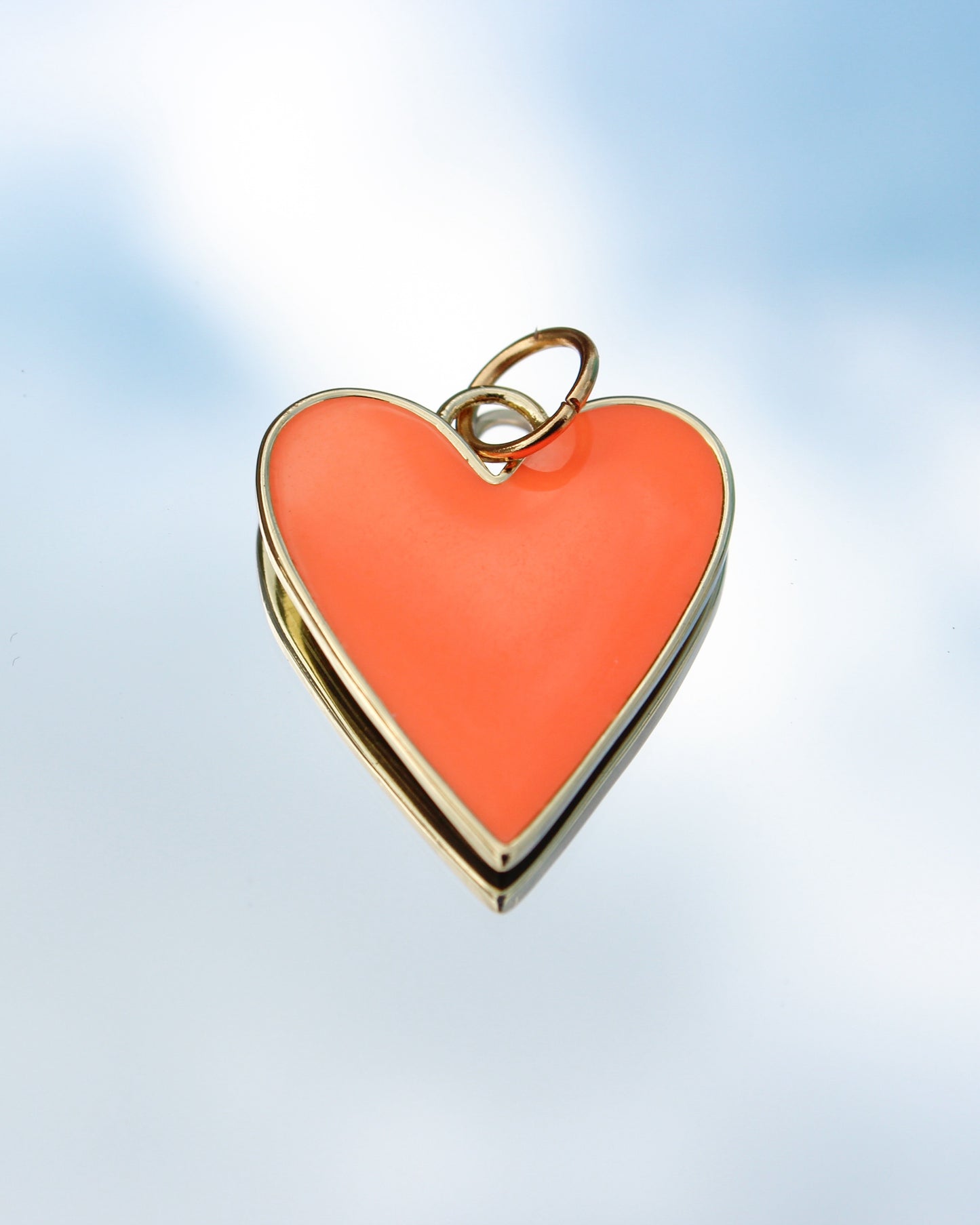 Orange Enamel Heart Charm