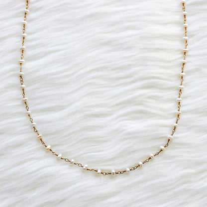 Pearl Beaded Rosary Chain Choker