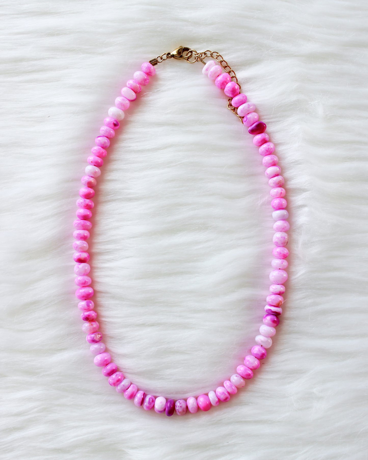 Peruvian Pink Opal Beaded Choker