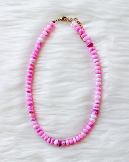 Peruvian Pink Opal Beaded Choker