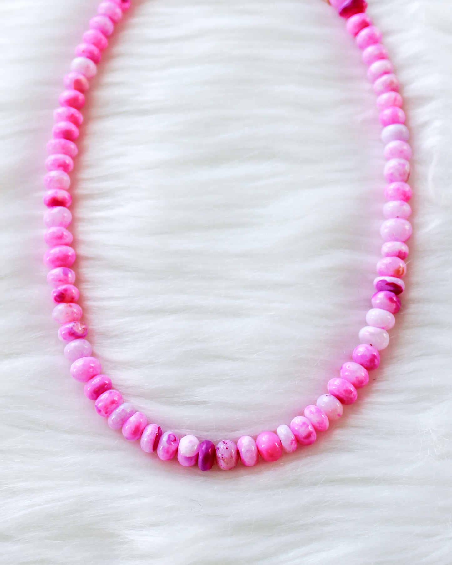 Peruvian Pink Opal Beaded Choker