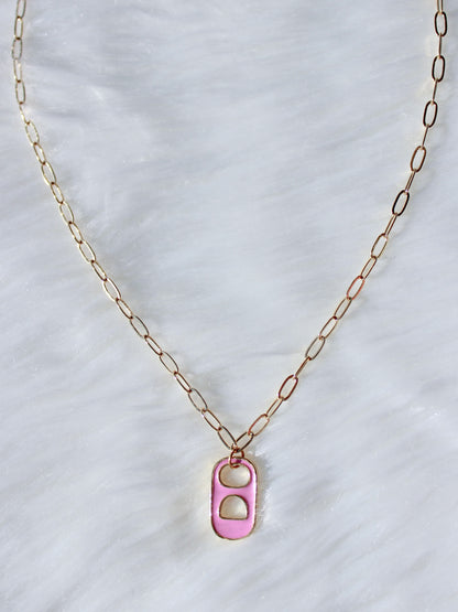 Pink Soda Tab Necklace