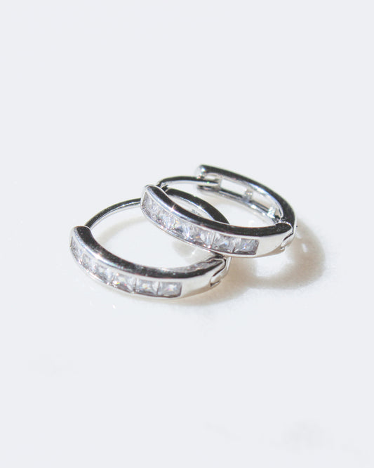 Silver Clear Crystal Huggies