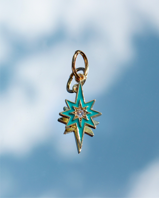 Teal Starburst Charm